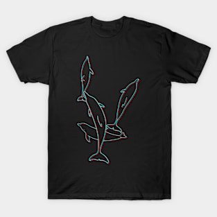 Glitchy Dolphin Pod T-Shirt